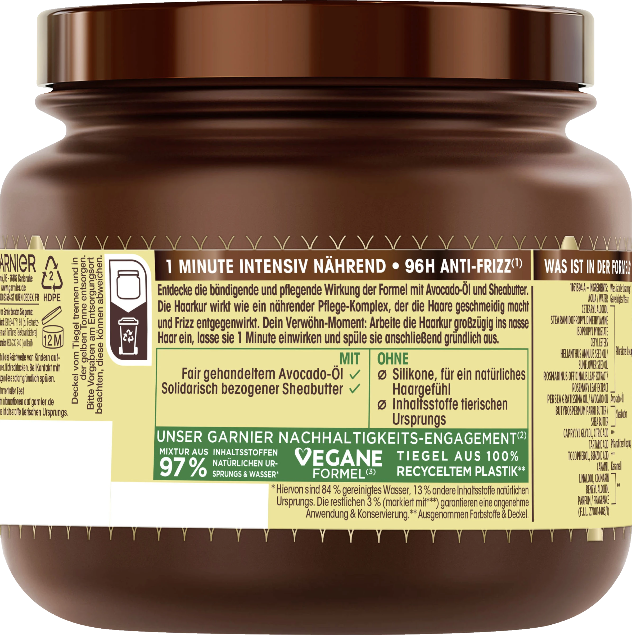 Garnier Wahre Schätze 1-Minute Haarkur Avocado-Öl & Sheabutter 4 Garnier Wahre Schätze 1-Minute Haarkur Avocado-Öl & Sheabutter – Bild 2