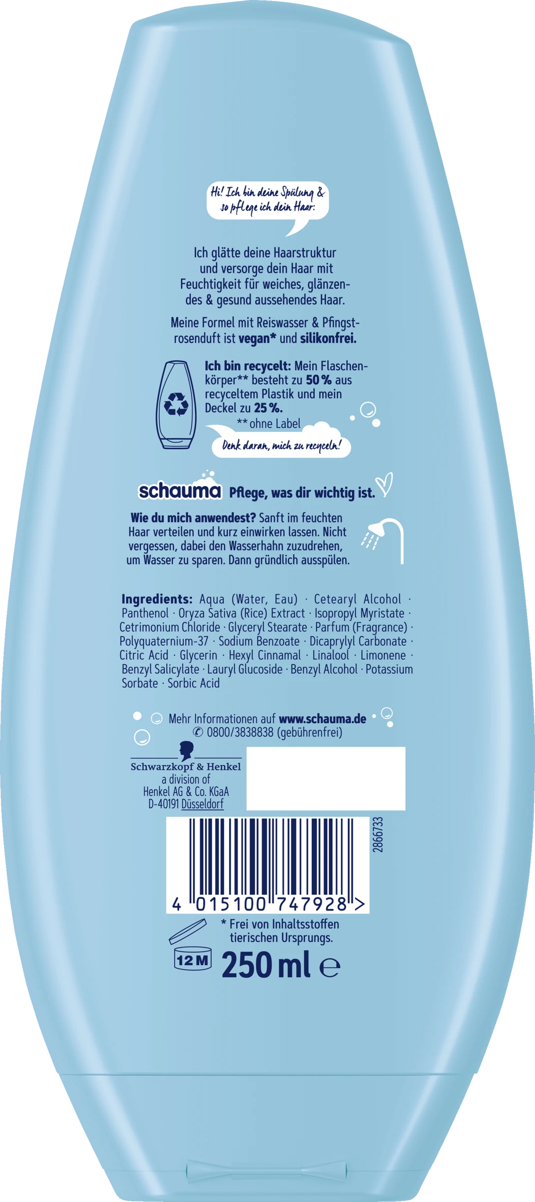 Schauma Spülung Feuchtigkeit & Glanz 4 Schauma Spülung Feuchtigkeit & Glanz – Bild 2