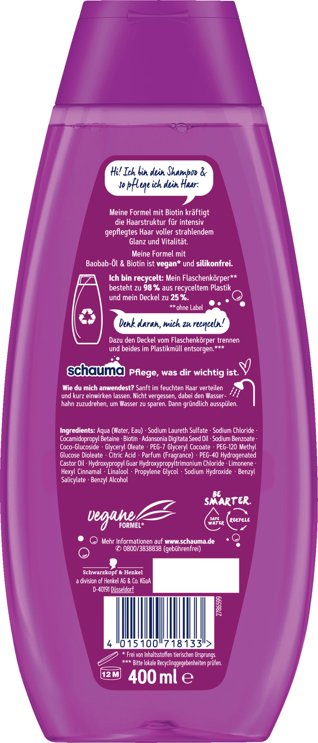 Schauma Kraft & Vitalität Shampoo 4 Schauma Kraft & Vitalität Shampoo – Bild 2