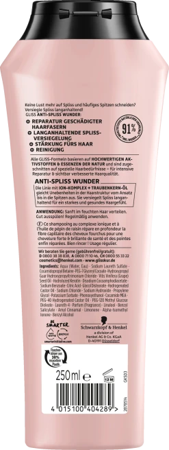 Alternative view of Schwarzkopf Gliss Anti-Spliss-Wunder Versiegelungsshampoo