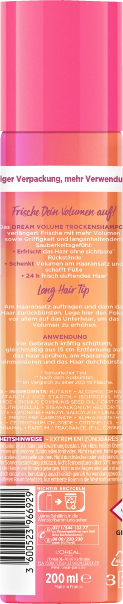 L’Oréal Paris Elvital Dream Length Dream Volume Trockenshampoo 5 L’Oréal Paris Elvital Dream Length Dream Volume Trockenshampoo -Mandarina Duck Fragrances-Shop MAM 7175454 SHOP IMAGE 1.4