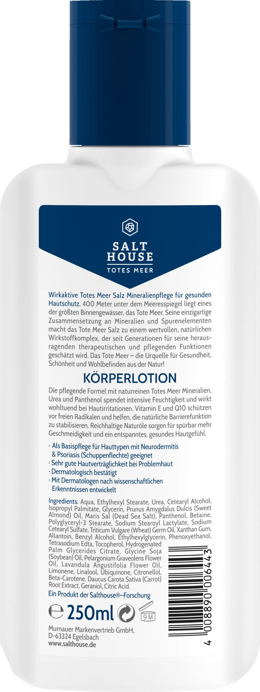 Salthouse Feuchtigkeitsspendende Körperlotion Mit Totes Meer Mineralien & Urea 4 Salthouse Feuchtigkeitsspendende Körperlotion Mit Totes Meer Mineralien & Urea – Bild 2