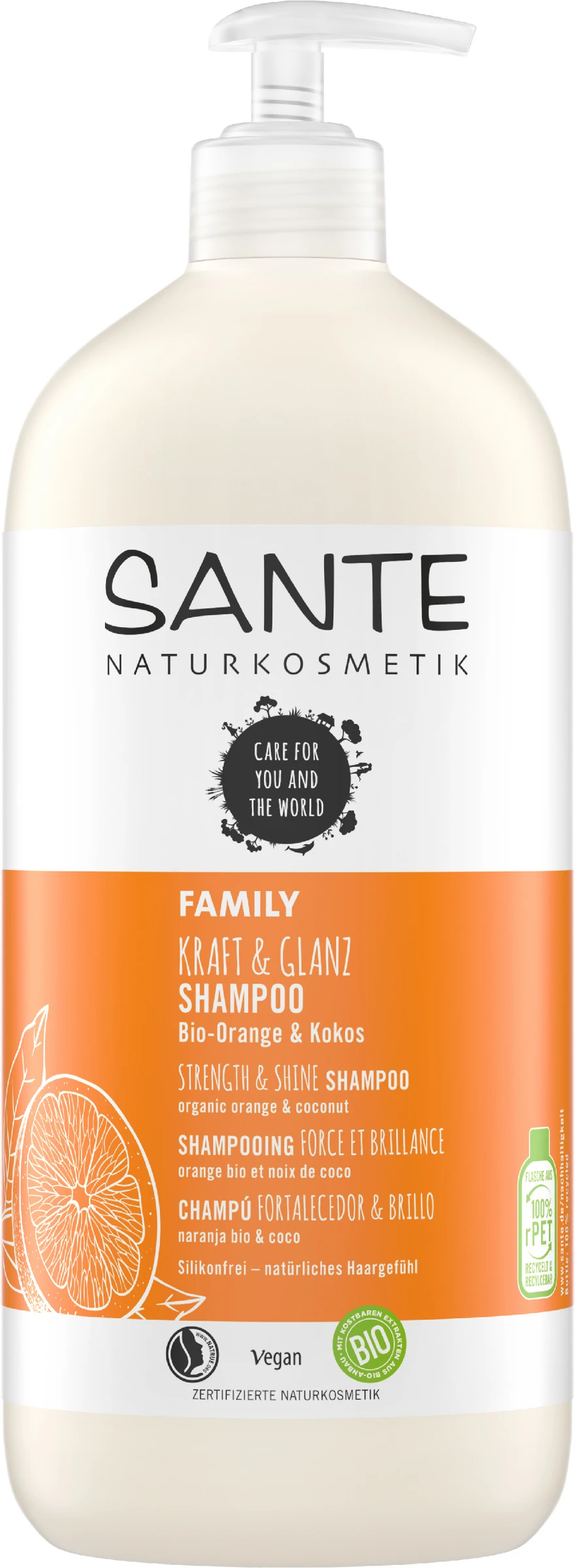 Sante FAMILY Kraft & Glanz Shampoo Bio-Orange & Kokos 3 Sante FAMILY Kraft & Glanz Shampoo Bio-Orange & Kokos