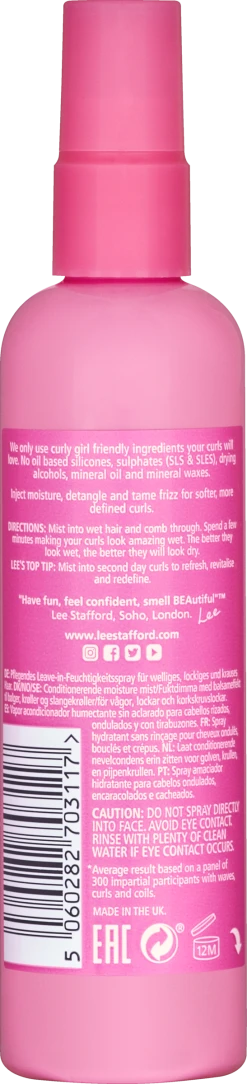 Lee Stafford For The Love Of Curls Leave In Conditioning Moisture Mist -Mandarina Duck Fragrances-Shop MAM 7346338 SHOP IMAGE 1.4