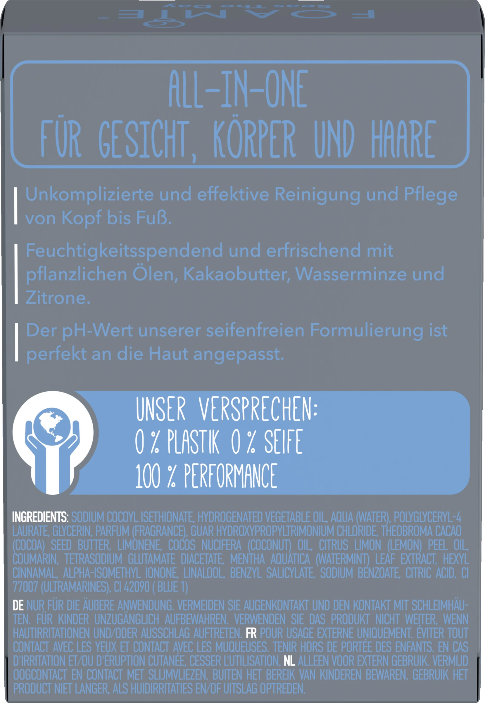 Foamie MEN 3in1 Feste Duschpflege Wasserminze & Zitrone 4 Foamie MEN 3in1 Feste Duschpflege Wasserminze & Zitrone – Bild 2