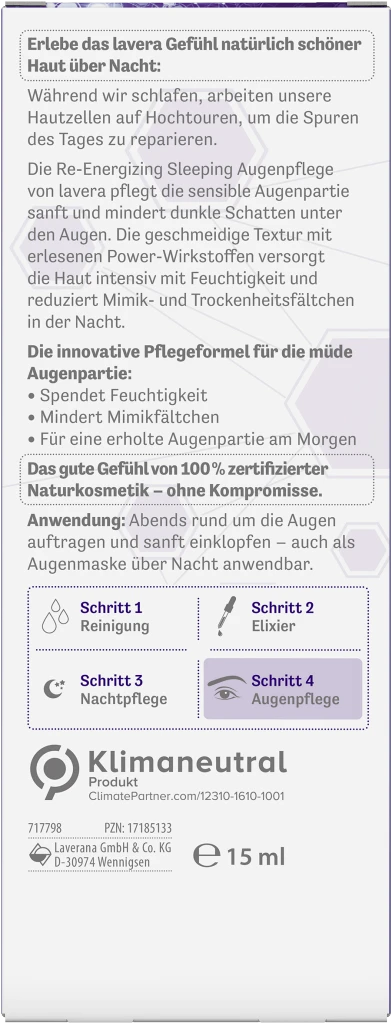 Lavera Re-Energizing Sleeping Augenpflege 4 Lavera Re-Energizing Sleeping Augenpflege – Bild 2