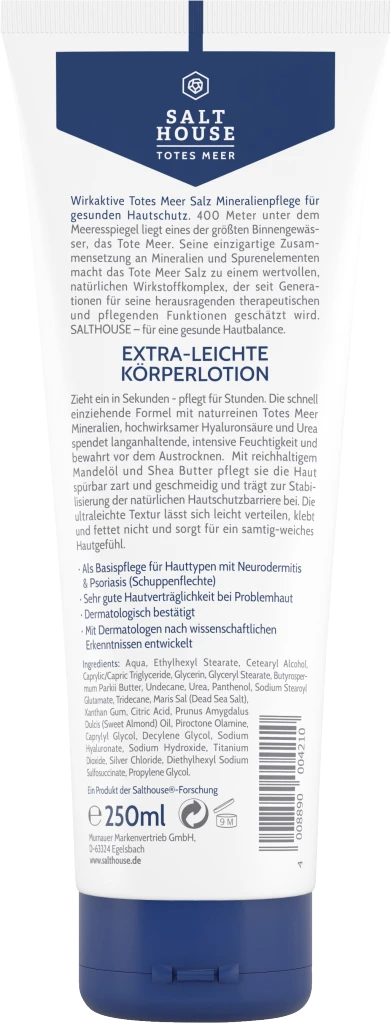 Salthouse Totes Meer Extra-Leichte Körperlotion 4 Salthouse Totes Meer Extra-Leichte Körperlotion – Bild 2