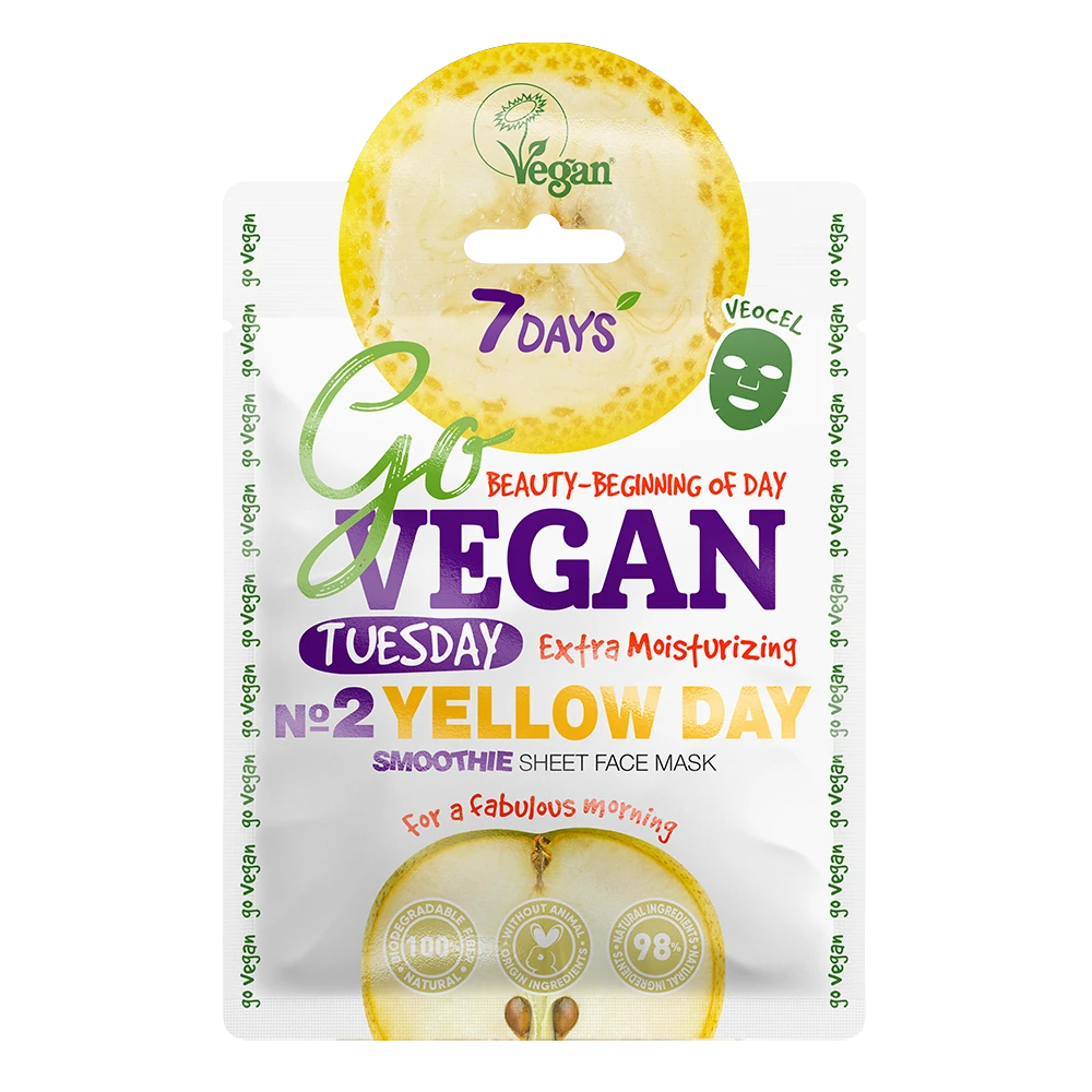 7DAYS Go VEGAN TUESDAY YELLOW DAY Tuchmaske 3 7DAYS Go VEGAN TUESDAY YELLOW DAY Tuchmaske