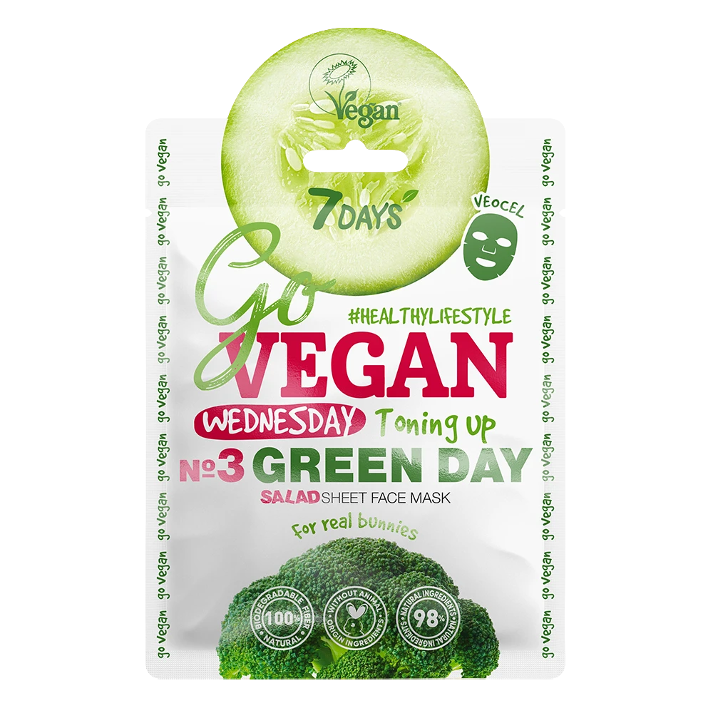 7DAYS GoVEGAN WEDNESDAY GREEN DAY Tuchmaske 3 7DAYS GoVEGAN WEDNESDAY GREEN DAY Tuchmaske