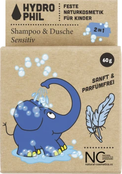 HYDROPHIL Festes Kinder Shampoo & Dusche 2in1 Elefant Sensitiv