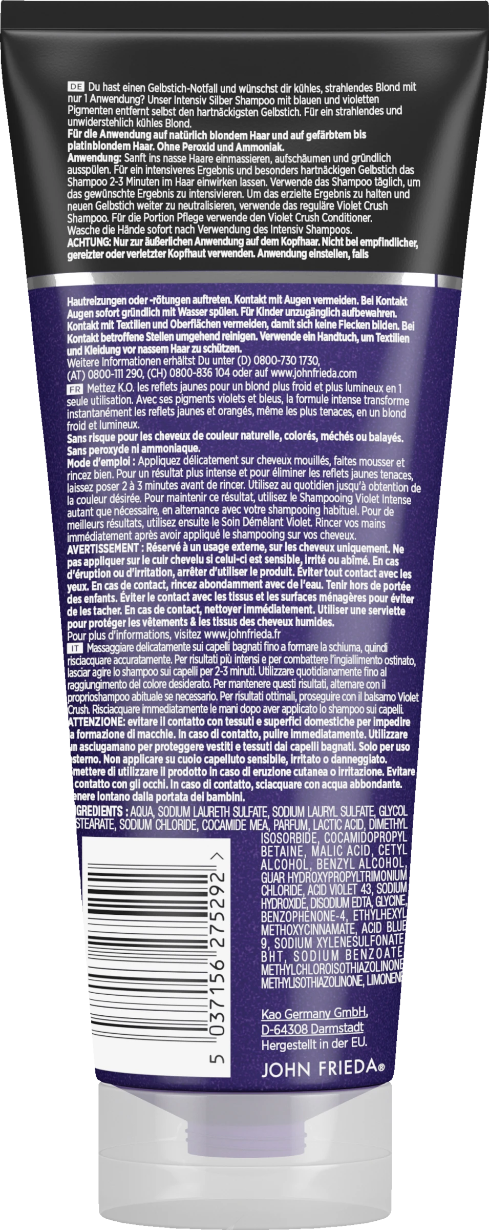 JOHN FRIEDA Violet Crush Intensiv Silber Shampoo 4 JOHN FRIEDA Violet Crush Intensiv Silber Shampoo – Bild 2