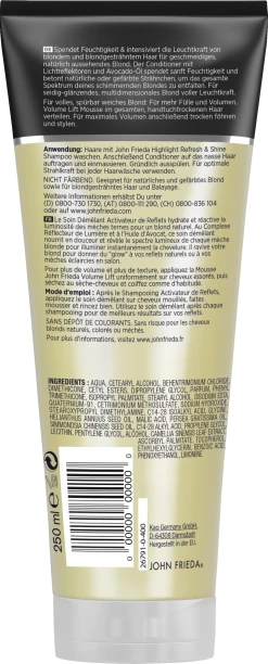 JOHN FRIEDA Highlight Refresh & Shine Conditioner -Mandarina Duck Fragrances-Shop MAM 8040865 SHOP IMAGE 1.4