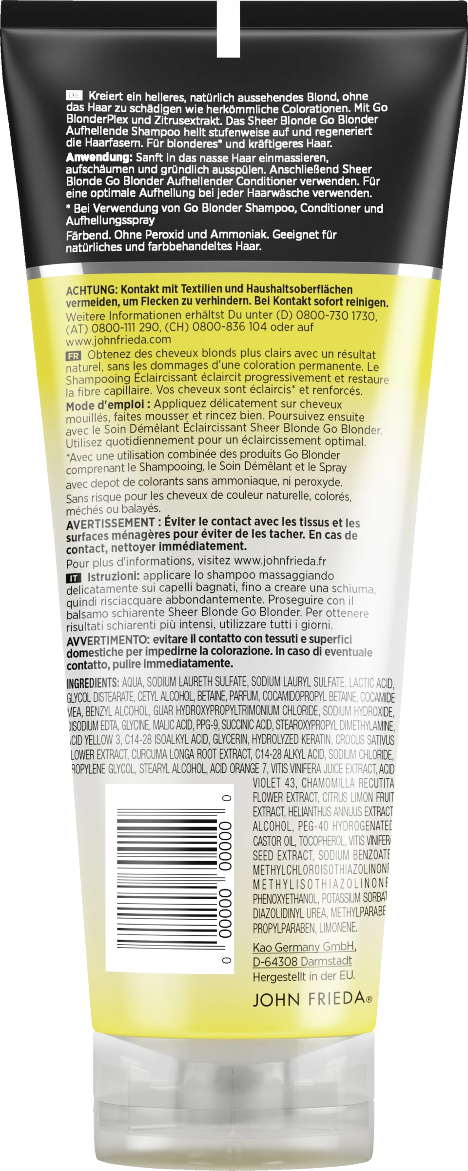 JOHN FRIEDA Go Blonder Aufhellendes Shampoo 4 JOHN FRIEDA Go Blonder Aufhellendes Shampoo – Bild 2
