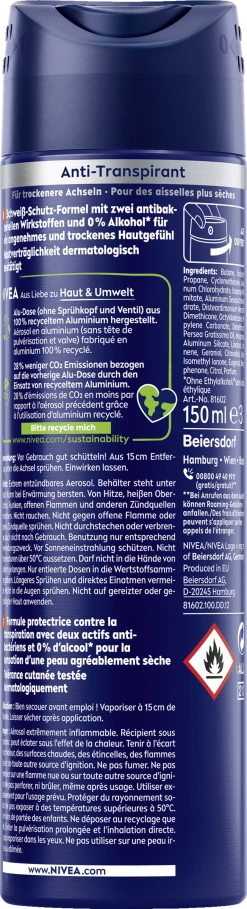 NIVEA Dry Impact Deodorant Spray 13 NIVEA Dry Impact Deodorant Spray -Mandarina Duck Fragrances-Shop MAM 8137928 SHOP IMAGE 1.8