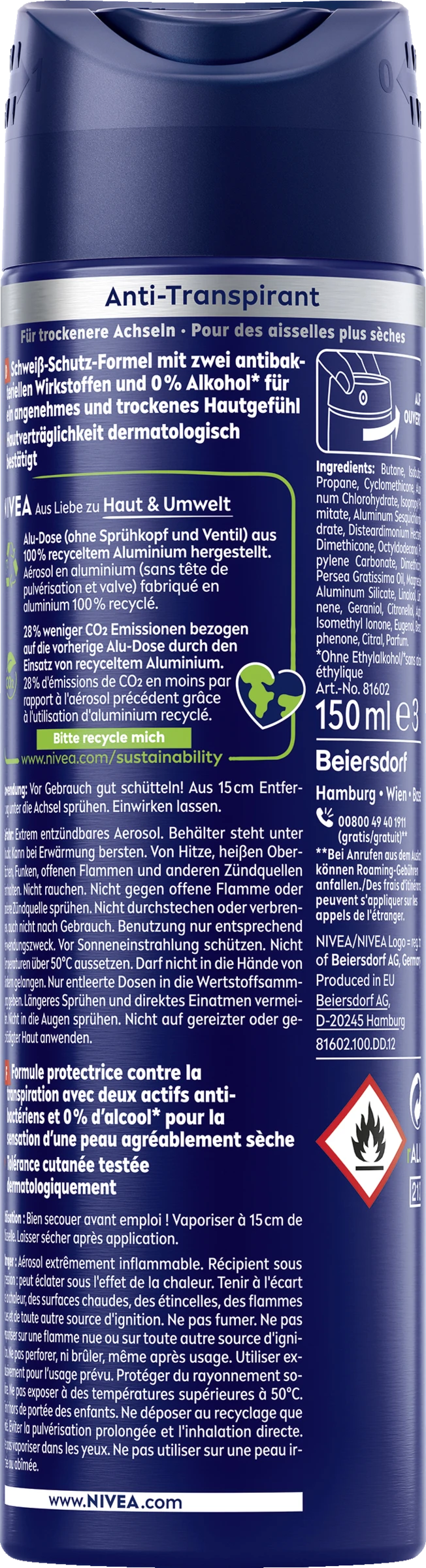 NIVEA Dry Impact Deodorant Spray 4 NIVEA Dry Impact Deodorant Spray – Bild 2