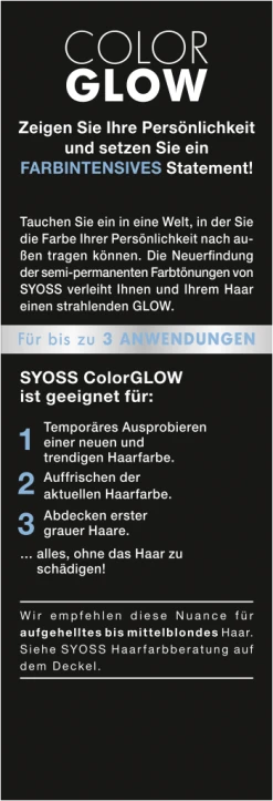 Syoss Colorglow Pflegende Haartönung Platin Blond 13 Syoss Colorglow Pflegende Haartönung Platin Blond -Mandarina Duck Fragrances-Shop MAM 8386387 SHOP IMAGE 1.4