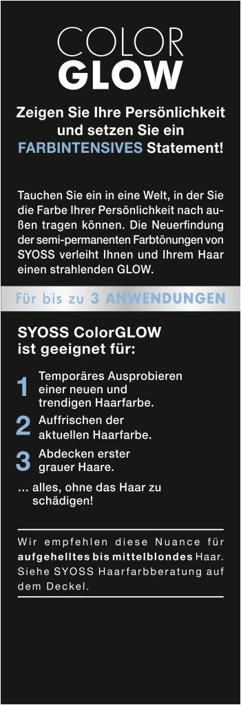 Syoss Colorglow Pflegende Haartönung Platin Blond 7 Syoss Colorglow Pflegende Haartönung Platin Blond – Bild 5