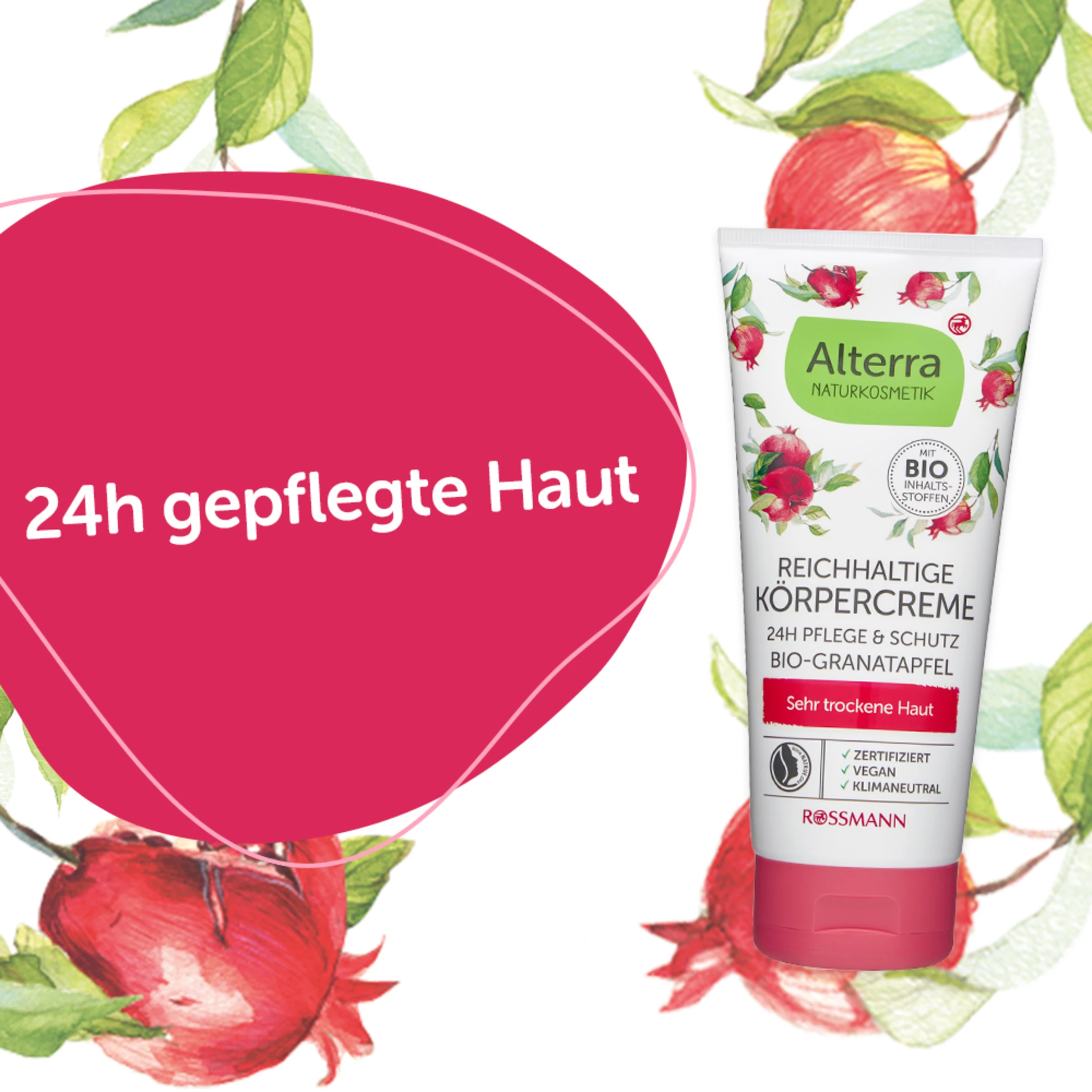 Alterra NATURKOSMETIK Reichhaltige Körpercreme Bio-Granatapfel & Bio-Sheabutter 5 Alterra NATURKOSMETIK Reichhaltige Körpercreme Bio-Granatapfel & Bio-Sheabutter – Bild 3