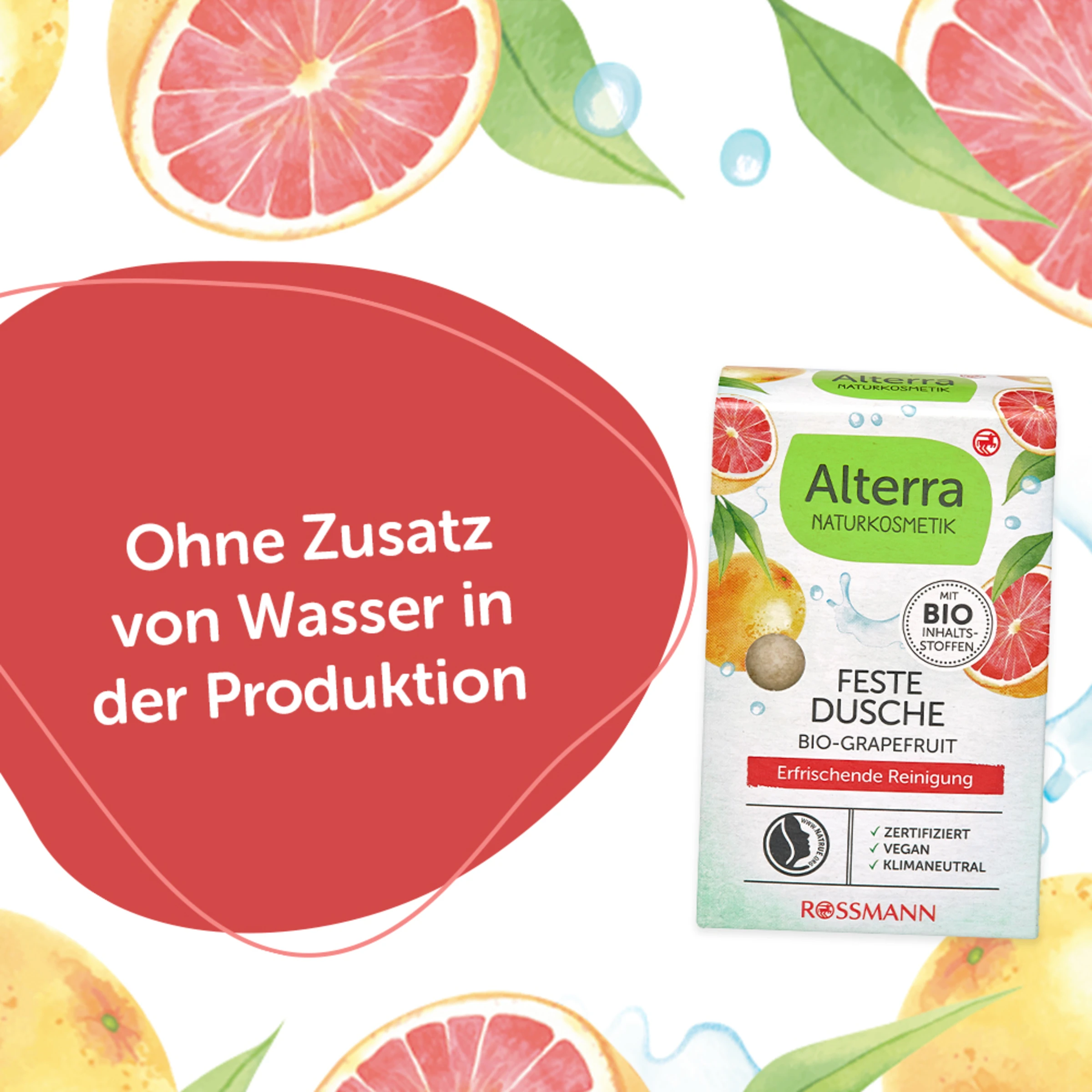 Alterra NATURKOSMETIK Feste Dusche Bio-Grapefruit & Bio-Mandelöl 4 Alterra NATURKOSMETIK Feste Dusche Bio-Grapefruit & Bio-Mandelöl – Bild 2