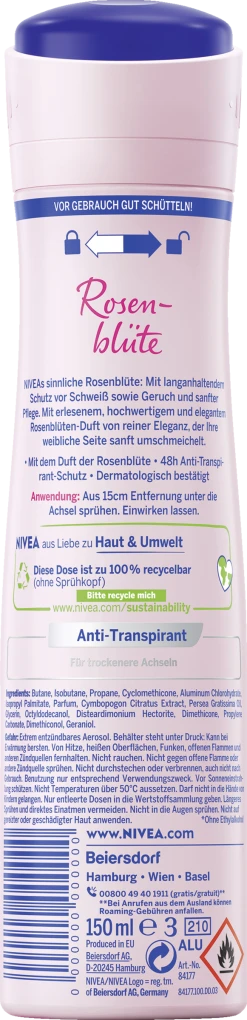 NIVEA Anti-Transpirant Spray Rosenblüte -Mandarina Duck Fragrances-Shop MAM 8419479 SHOP IMAGE 1.4