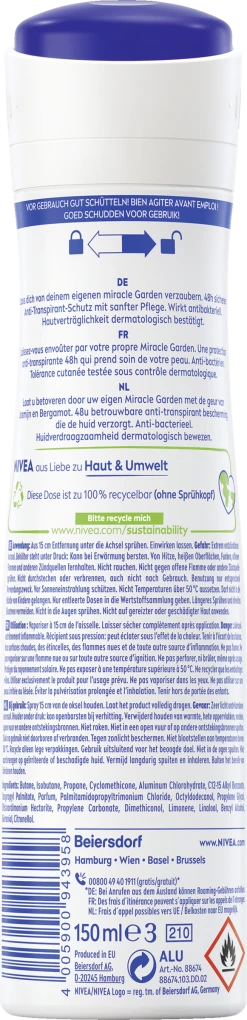 NIVEA Anti-Transpirant Spray Miracle Garden Jasmin -Mandarina Duck Fragrances-Shop MAM 8506200 SHOP IMAGE 1.6