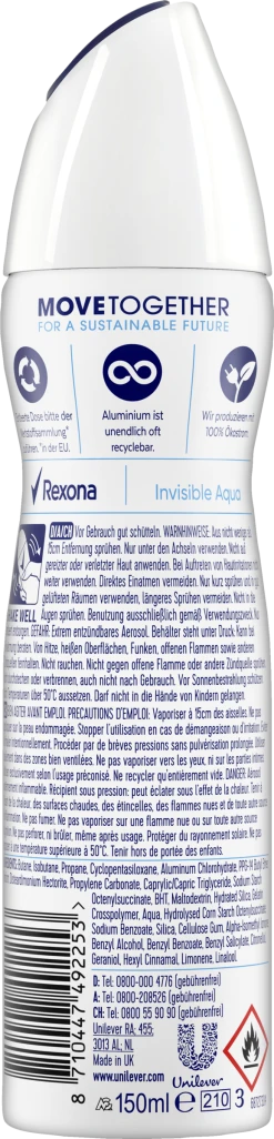 Rexona Anti-Transpirant Deo Spray Invisible Aqua -Mandarina Duck Fragrances-Shop MAM 8519025 SHOP IMAGE 1.4