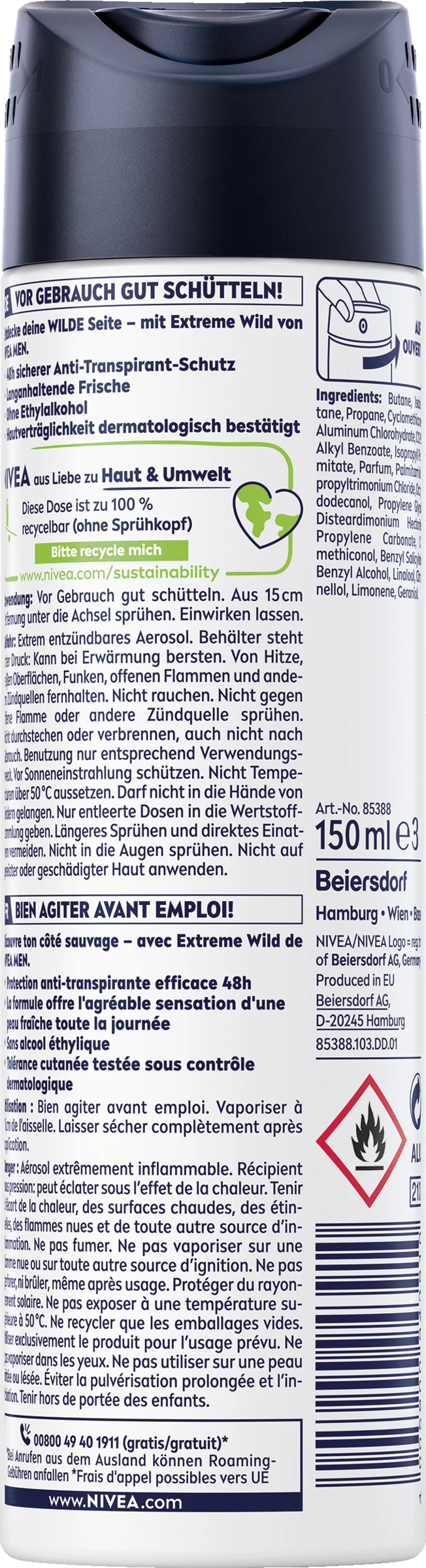 NIVEA MEN Anti-Transpirant Spray Extreme Wild Zitrusfrüchte 4 NIVEA MEN Anti-Transpirant Spray Extreme Wild Zitrusfrüchte – Bild 2