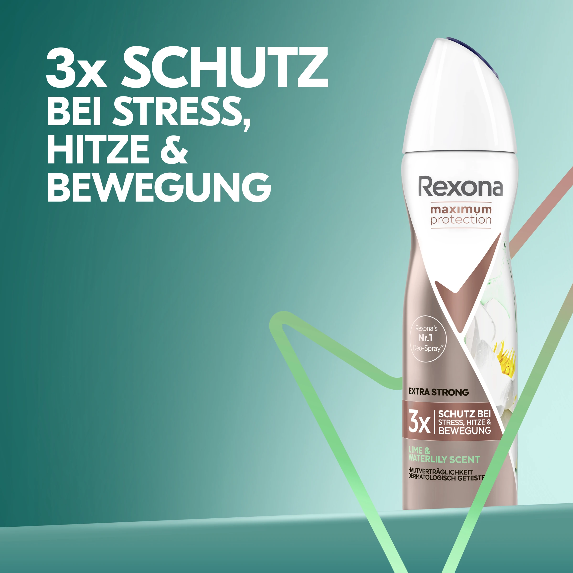 Rexona Anti-Transpirant Deo Spray Maximum Protection Lime & Waterlily Scent 7 Rexona Anti-Transpirant Deo Spray Maximum Protection Lime & Waterlily Scent – Bild 5