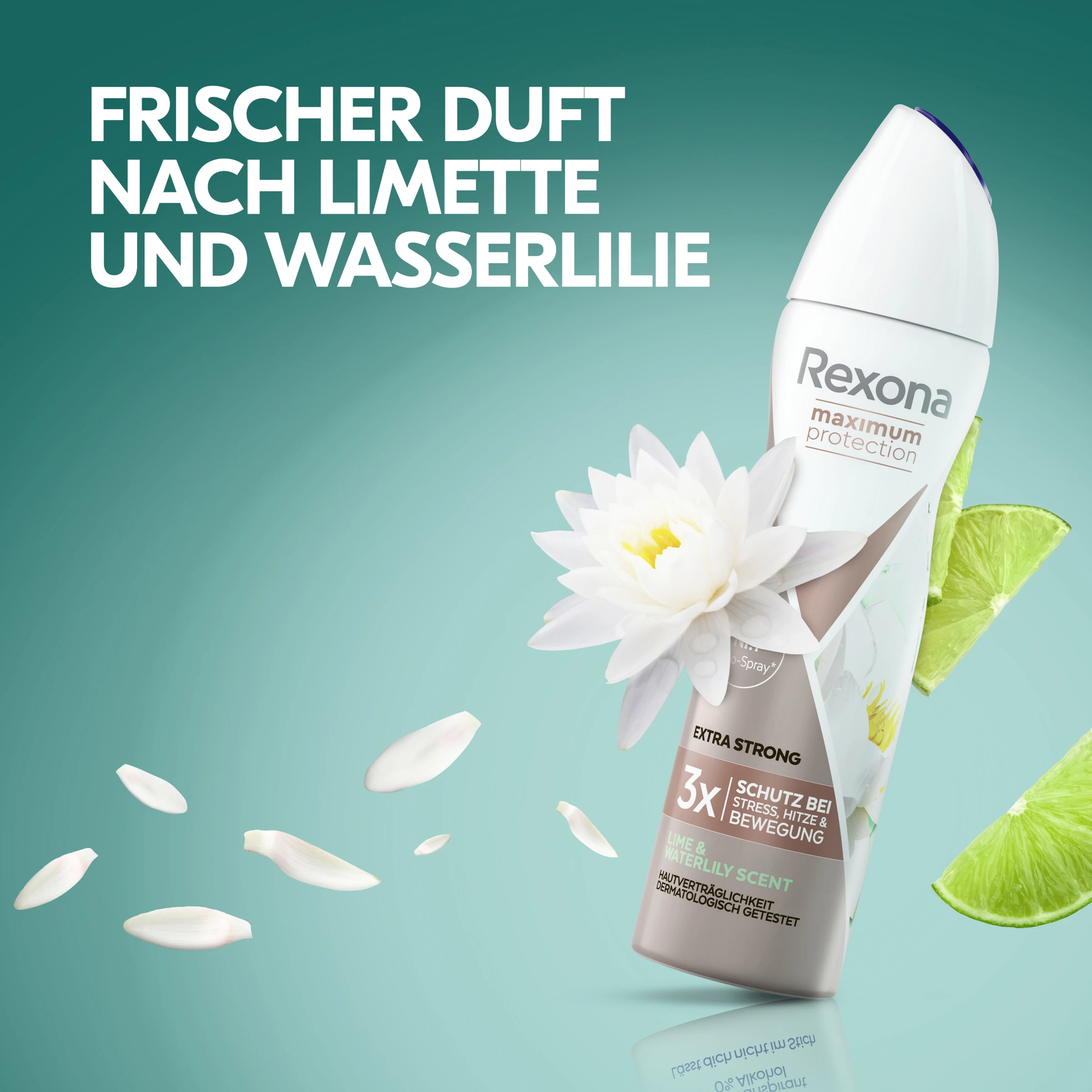 Rexona Anti-Transpirant Deo Spray Maximum Protection Lime & Waterlily Scent 5 Rexona Anti-Transpirant Deo Spray Maximum Protection Lime & Waterlily Scent – Bild 3