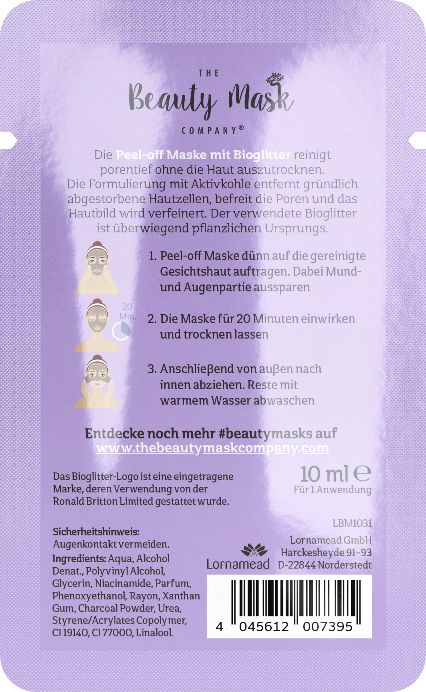 The Beauty Mask Company Peel-Off Maske 4 The Beauty Mask Company Peel-Off Maske – Bild 2