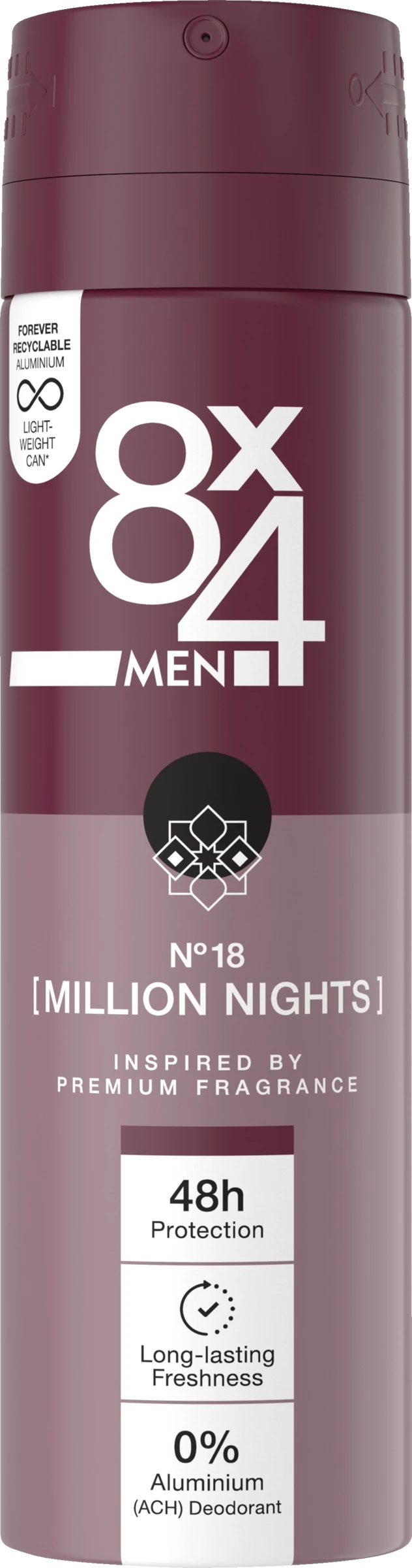 8x4 MEN Anti-Transpirant Spray N°18 Million Nights 3 8x4 MEN Anti-Transpirant Spray N°18 Million Nights