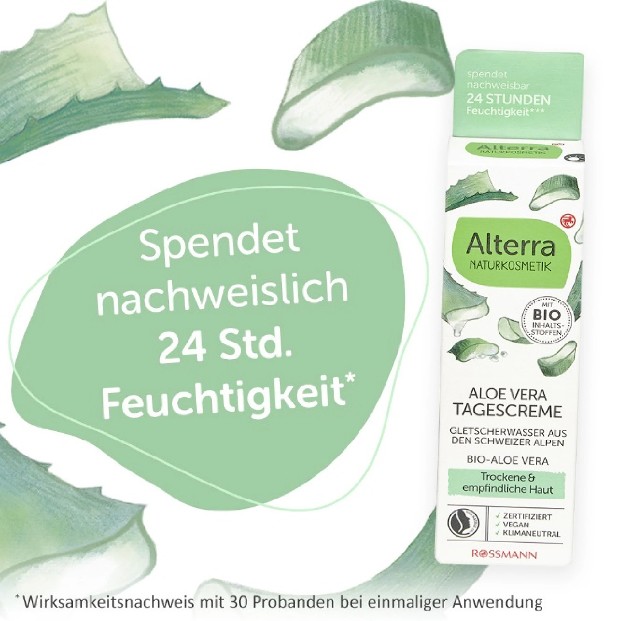 Alterra NATURKOSMETIK Tagescreme Bio-Aloe Vera & Gletscherwasser 5 Alterra NATURKOSMETIK Tagescreme Bio-Aloe Vera & Gletscherwasser – Bild 3