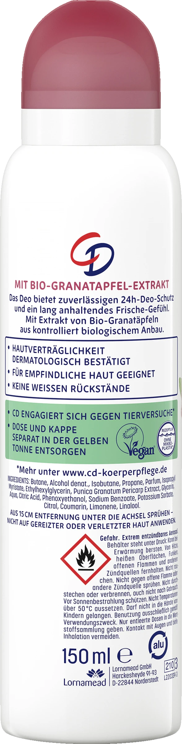 CD 24h Deodorant Spray Granatapfel 4 CD 24h Deodorant Spray Granatapfel – Bild 2