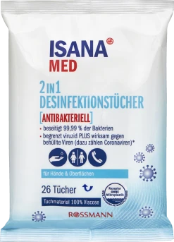 Isana Med 2in1 Desinfektionstücher 26 Stück