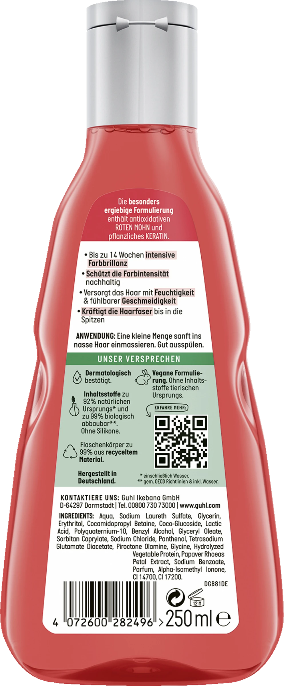 Guhl Color Color Schutz & Pflege Farbglanz Shampoo 4 Guhl Color Color Schutz & Pflege Farbglanz Shampoo – Bild 2