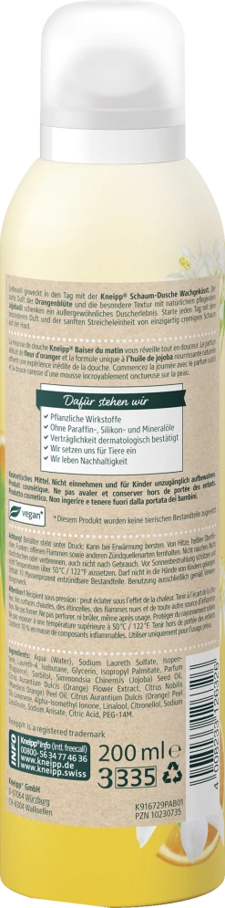 Kneipp Schaum-Dusche Wachgeküsst Orangenblüte - Jojobaöl -Mandarina Duck Fragrances-Shop MAM 9076439 SHOP IMAGE 1.4
