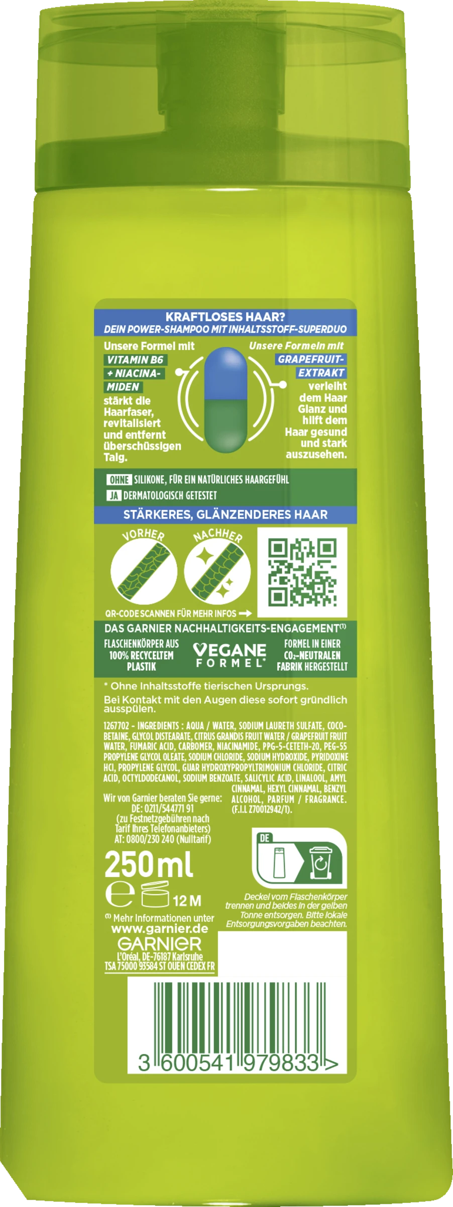 Garnier Fructis Kraft Und Glanz Kräftigendes Shampoo 4 Garnier Fructis Kraft Und Glanz Kräftigendes Shampoo – Bild 2