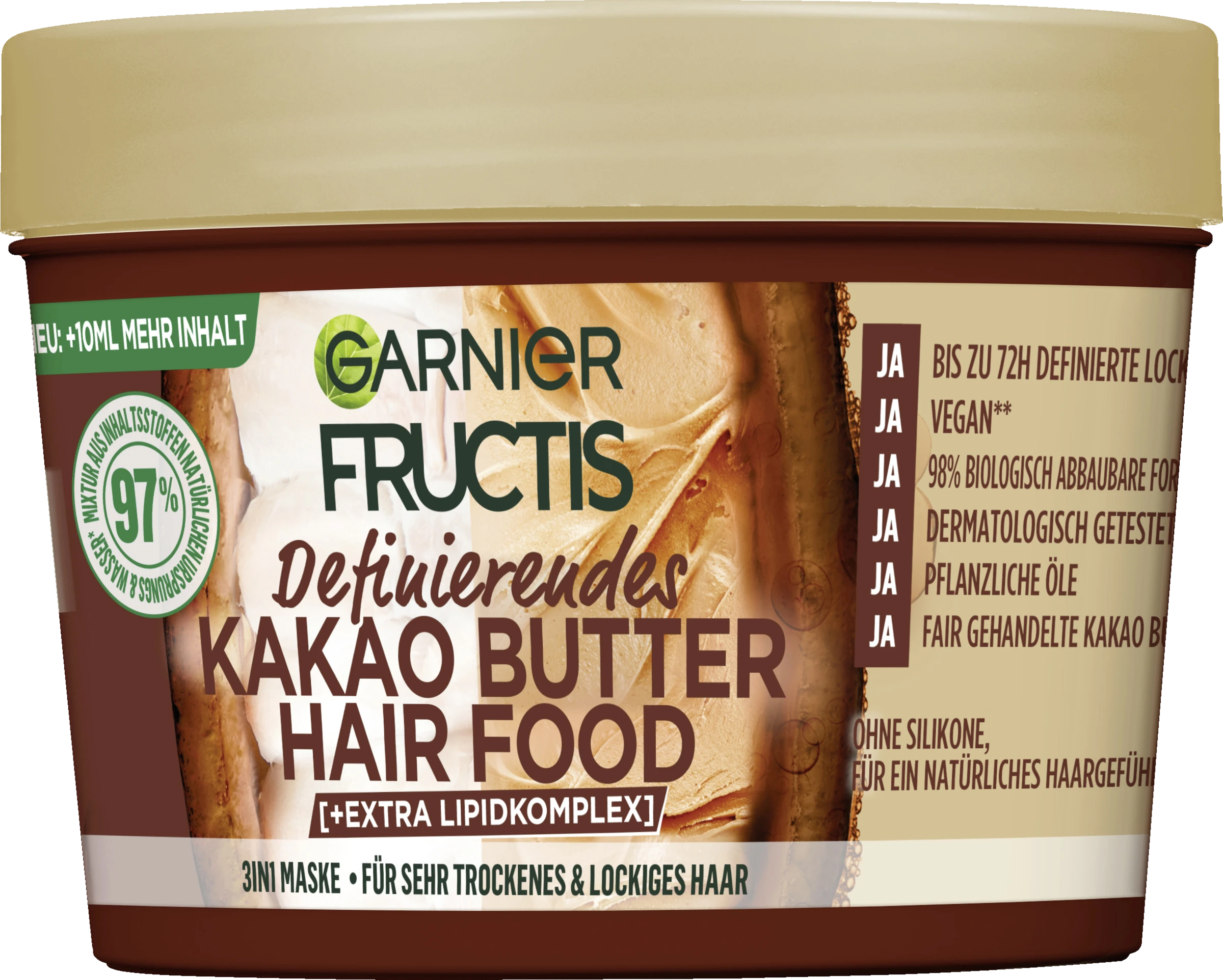 Garnier Fructis Definierendes Kakao Butter Hair Food 3in1 Maske 3 Garnier Fructis Definierendes Kakao Butter Hair Food 3in1 Maske