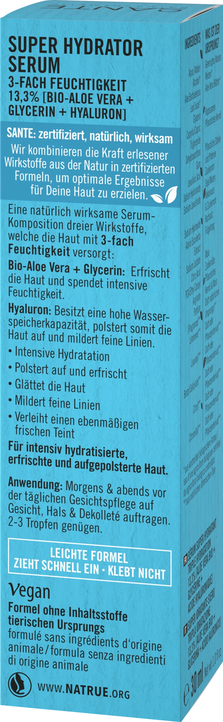 Sante Super Hydrator Serum 3-fach Feuchtigkeit 6 Sante Super Hydrator Serum 3-fach Feuchtigkeit – Bild 4