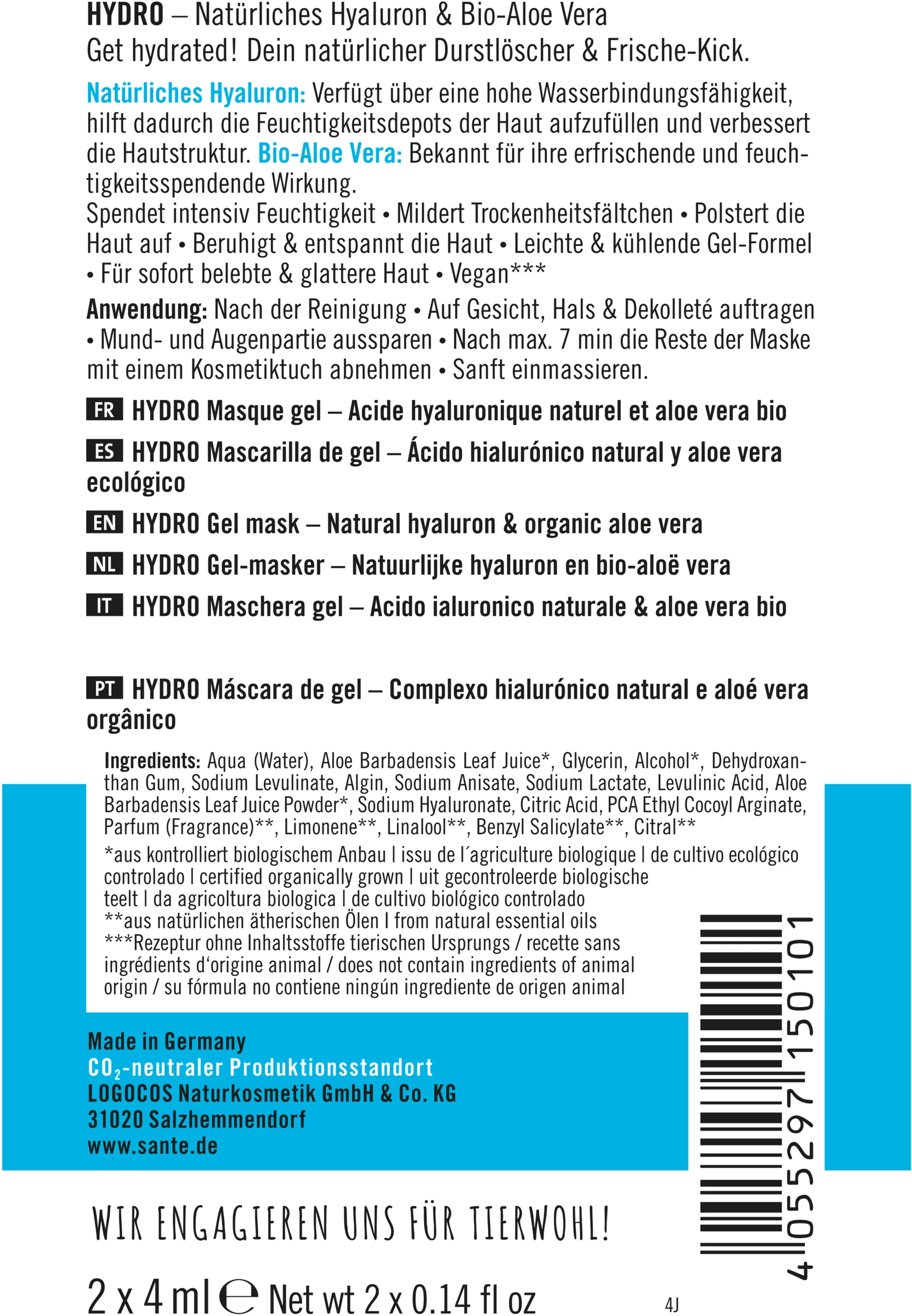 Sante Hydro Gel-Maske 4 Sante Hydro Gel-Maske – Bild 2