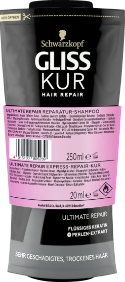 Schwarzkopf Gliss Kur Set Shampoo + ERK Sachet Ultimate Repair + 7 Sec. Ultimate Repair -Mandarina Duck Fragrances-Shop MAM 9455846 SHOP IMAGE 1.6